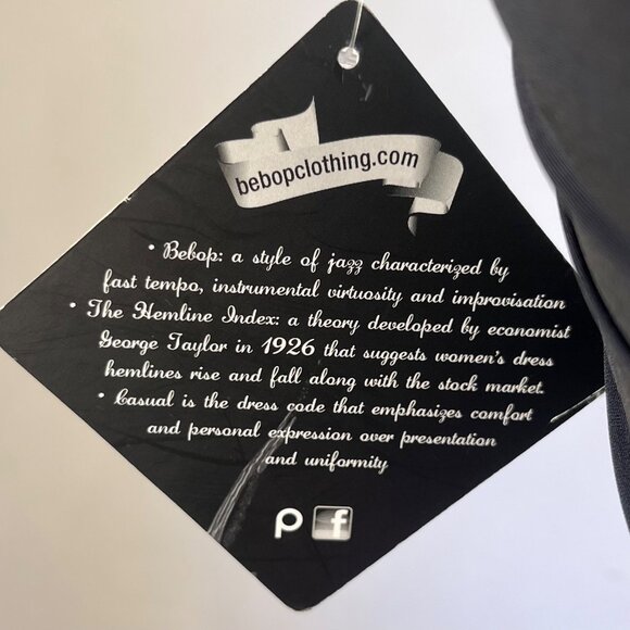 Be Bop Fit and Flair Dress Size Medium Black Purple Pleated Striped New - Picture 11 of 11